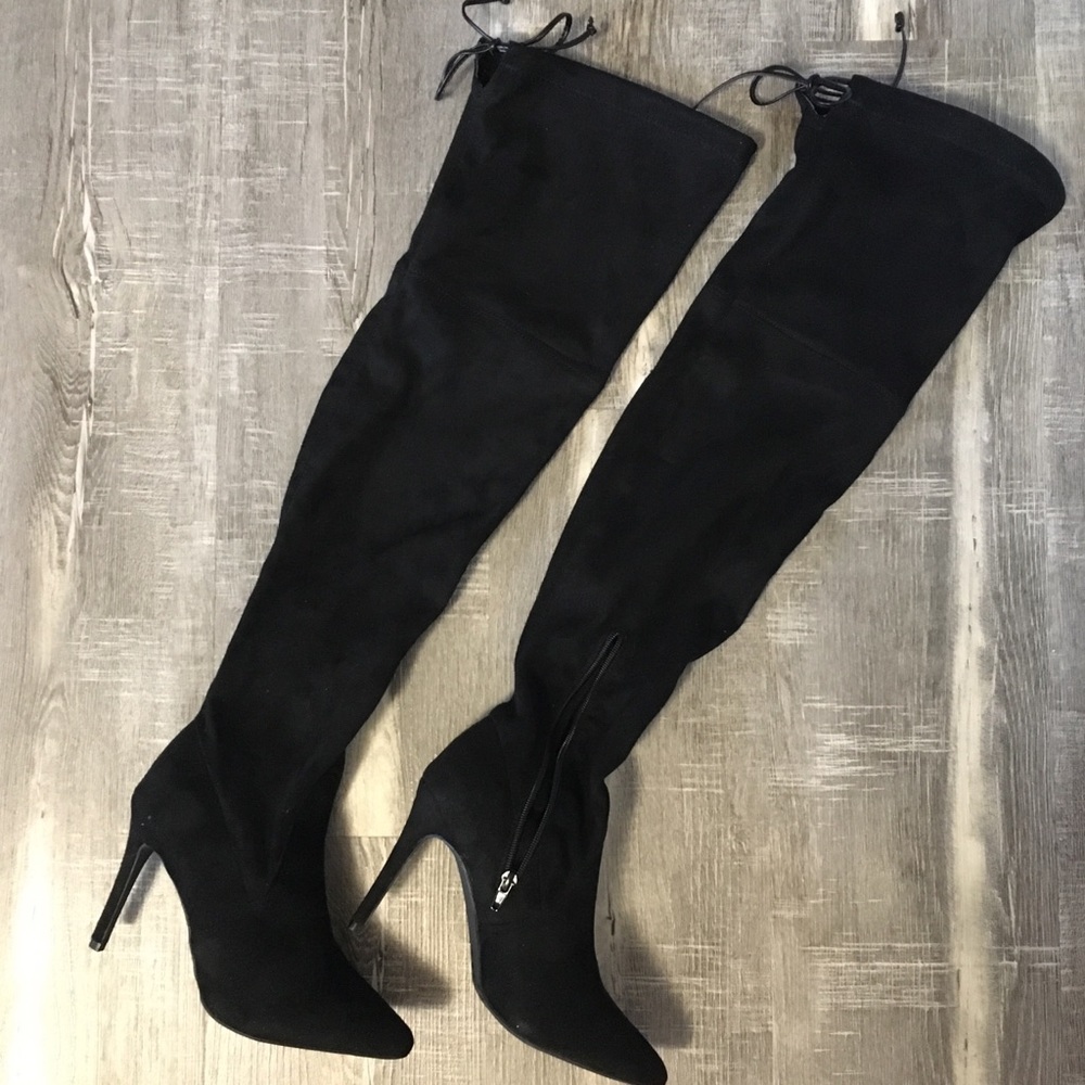 NWOT Black Thigh High Boots